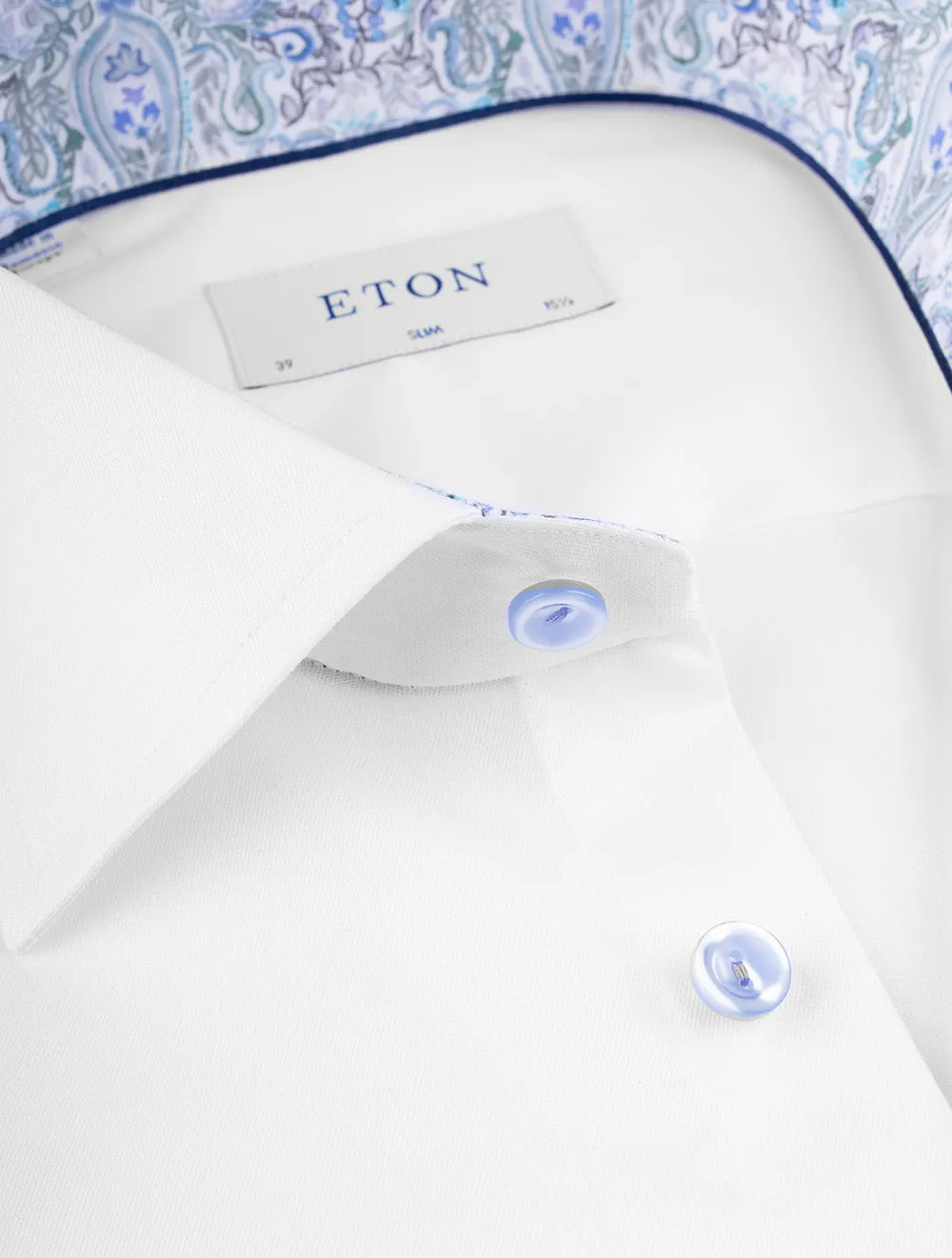 Slim Plain Inlay Formal Shirt White