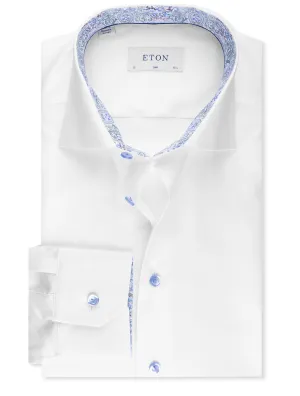 Slim Plain Inlay Formal Shirt White
