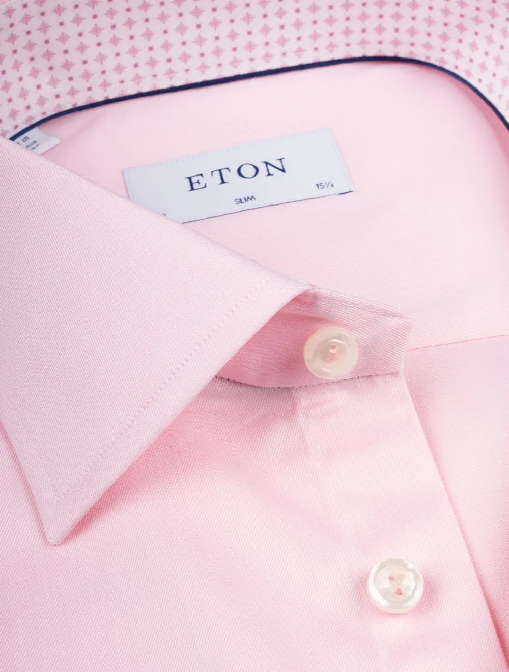 Slim Plain With lnlay Shirt Pink
