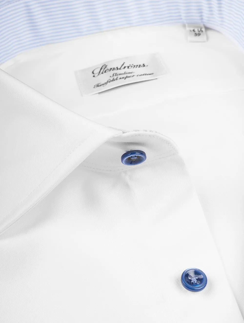 Slimline White Contrast Shirt White
