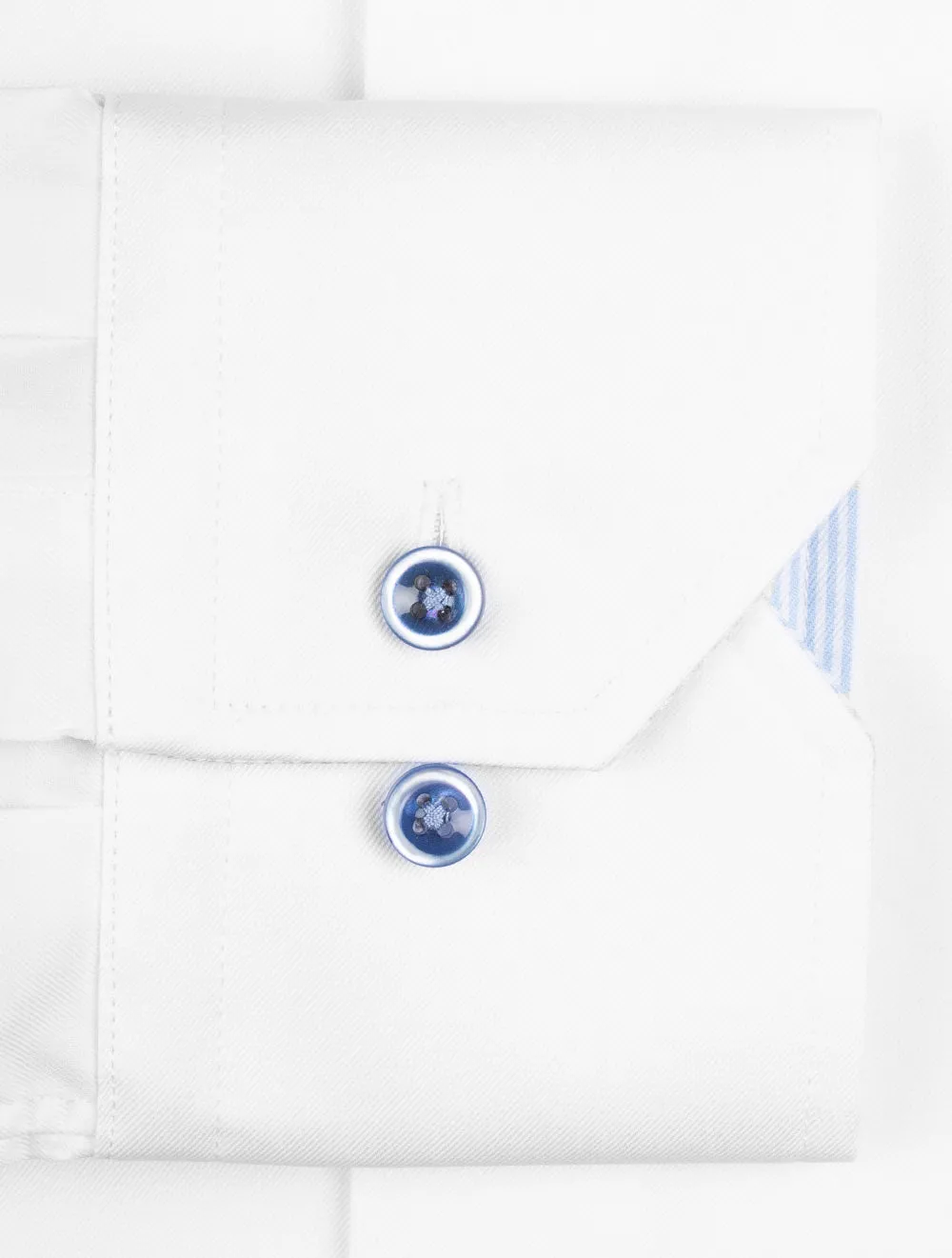 Slimline White Contrast Shirt White