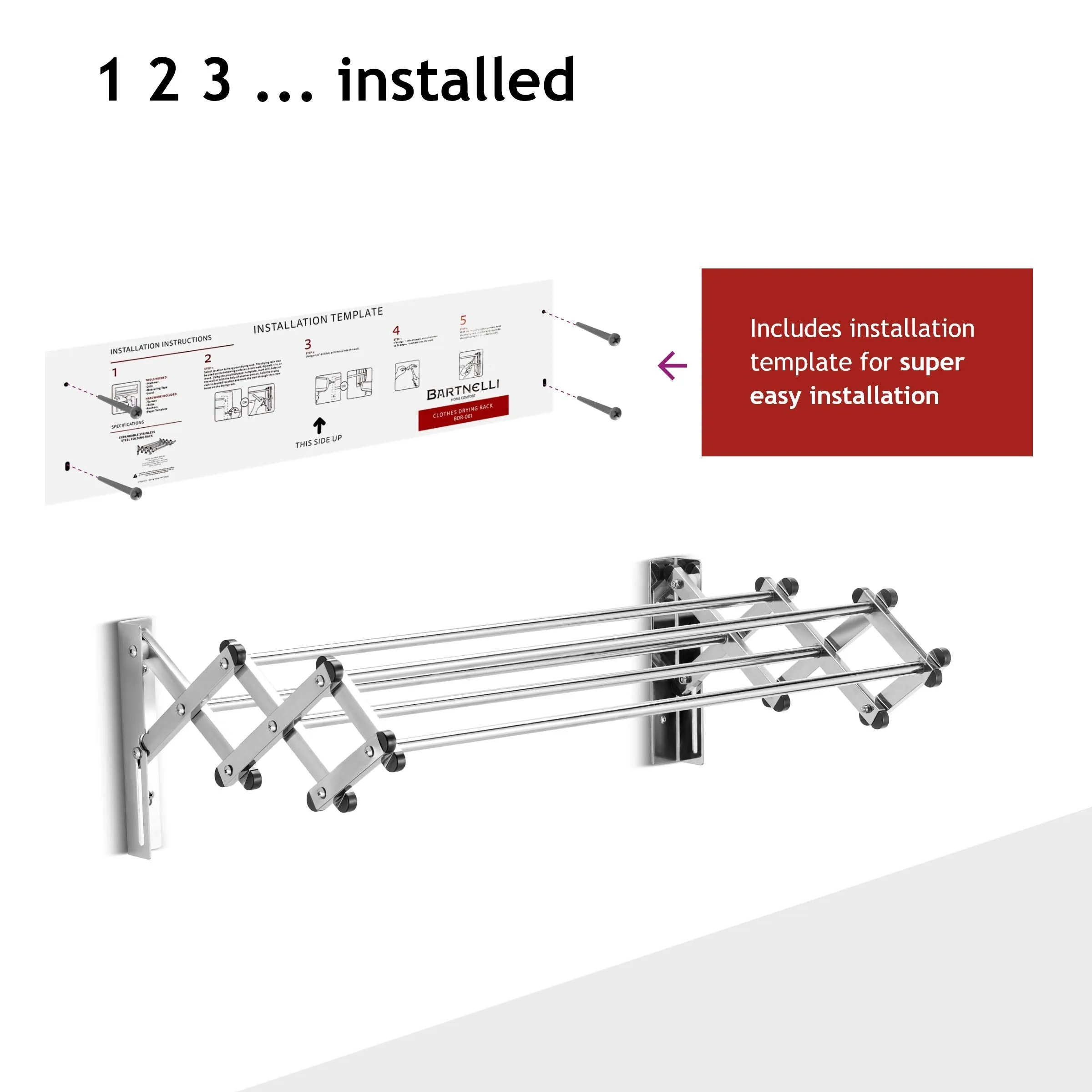 Smooth Round Wall Mounted Drying Rack