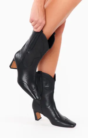 Steve Madden Josefine Bootie ~ Black Leather