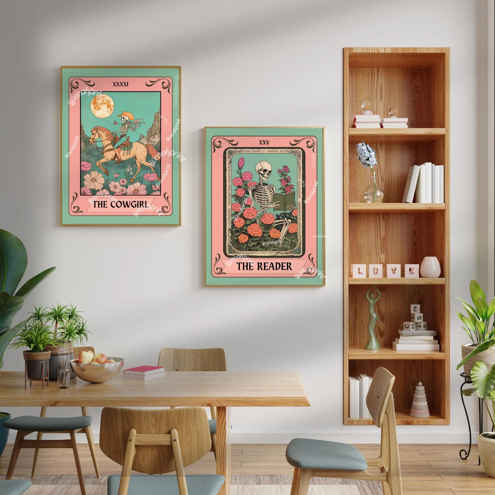 The Cowgirl Tarot Print - Western Wall Art - Western Gifts - Cowgirl Gift - Cowgirl Decor - Retro Cowgirl Print- Southern Wall Decor