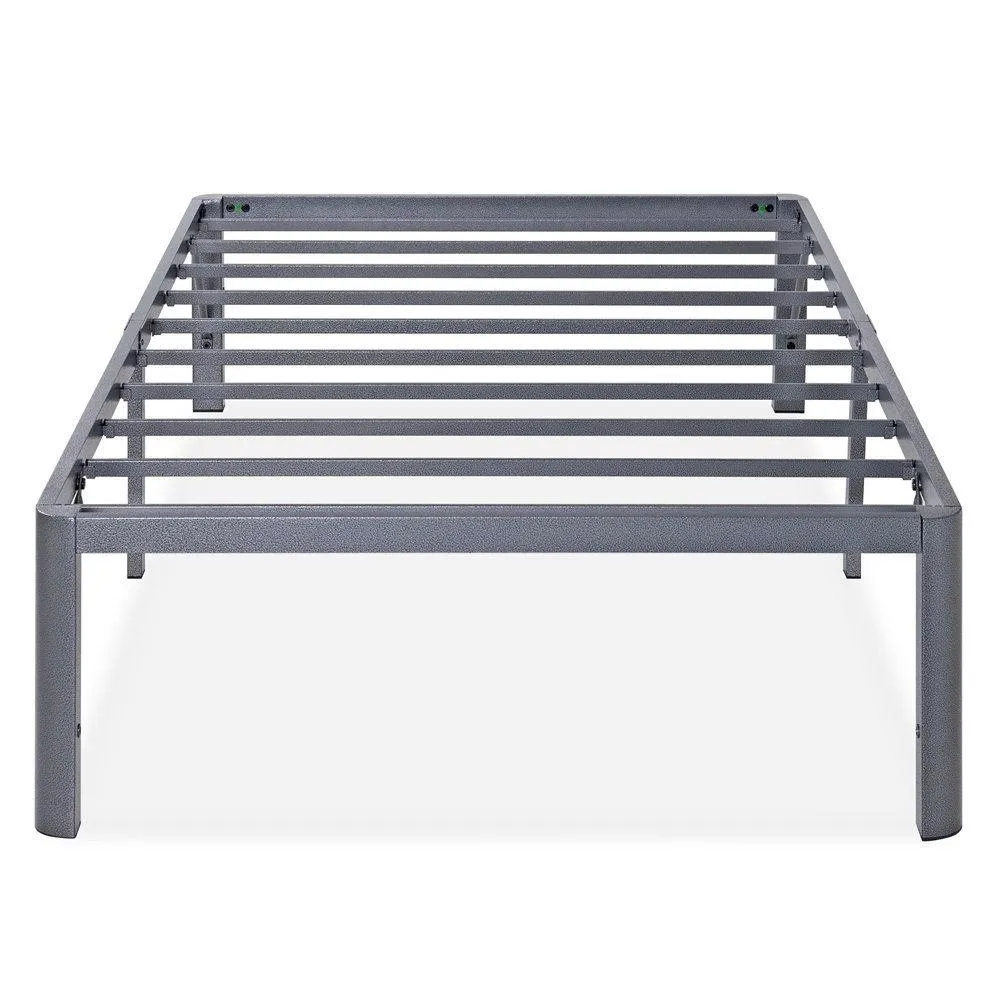 Twin XL Heavy Duty Grey Metal Platform Bed Frame with Round Corners