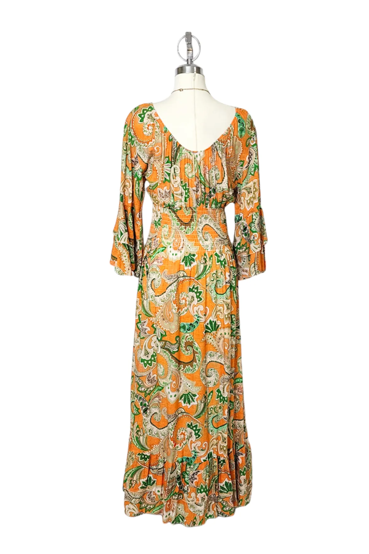 V-Neck Smocked Ruffle Dress