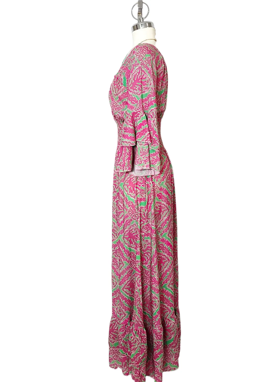 V-Neck Smocked Ruffle Dress