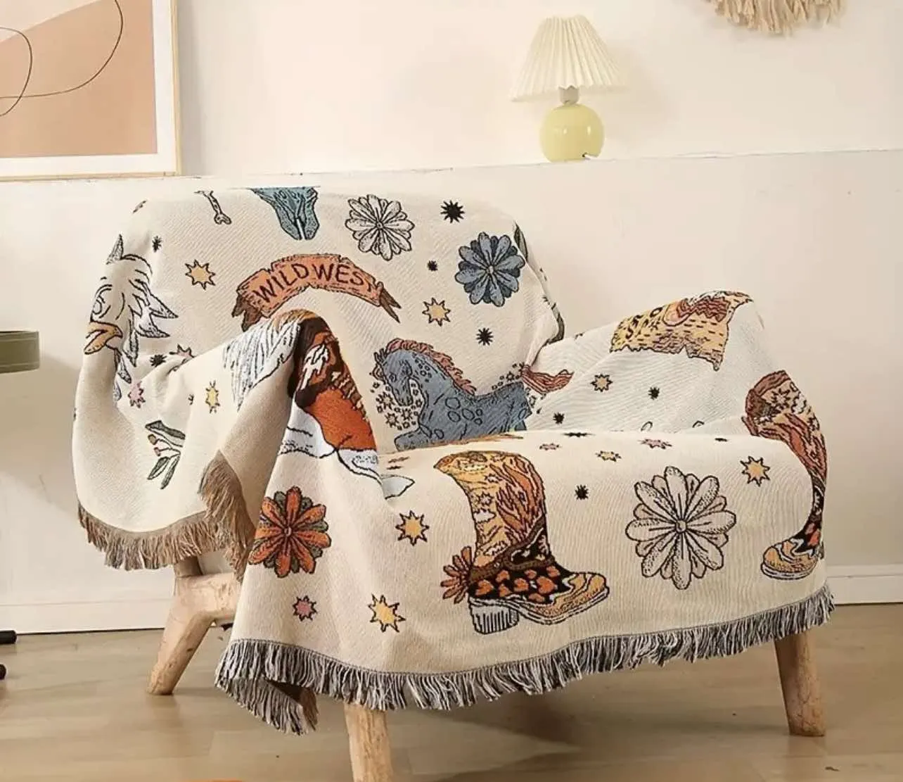 Western Rodeo Woven Throw / Blanket / Beach Rug