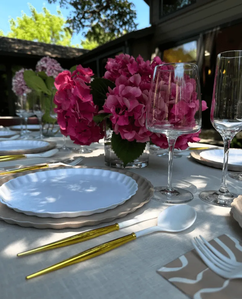 White Pleated Dinner Plates